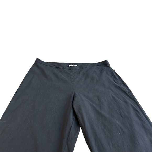 Eileen Fisher Black Pants Size 14 - Organic Linen Blend - Straight Leg, Size Zip - Picture 5 of 15